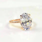 Alexandra LaRosa 5CT Oval Petite French Pavé Crown Rose Gold OB Simulated Diamond 18K Rose Gold Plated Sterling Silver Ring for Women