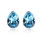 14K White Gold Plated Fairy Drops IOBI Crystals Stud Earrings for Woman