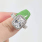 Aurelia 3CT Emerald Cut Halo OB Simulated Diamond Ring or Woman Bridal Engagement Wedding Anniversary Gift
