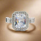 Aurelia 3CT Emerald Cut Halo OB Simulated Diamond Ring or Woman Bridal Engagement Wedding Anniversary Gift
