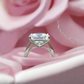 Barcelona 14K White Gold Over Sterling Silver 9.5 Ct Princess Cut Cz for Women Special Occasion Wedding Engagement Ring
