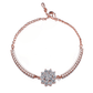 Belle Fleur Austrian Crystal Flower Cup Chain Bracelet for Women