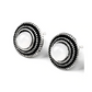 Bezel Vintage Opal Button Stud Earrings