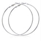 14K White Gold Plated All Drama Oversize Hoop Earrings in Four Sizes for Women