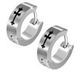 Thin Black Symbols Huggie Hoop Stainless Steel Earrings - Eight Designs