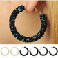 Fun-Tastic Crystal Bold Hoop Earrings for Women in Black, Iridescent Black, or Opalescent White