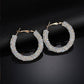 Fun-Tastic Crystal Bold Hoop Earrings for Women in Black, Iridescent Black, or Opalescent White