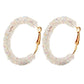 Fun-Tastic Crystal Bold Hoop Earrings for Women in Black, Iridescent Black, or Opalescent White
