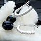 Tropical Black Freshwater Pearl CZ Drop Earrings