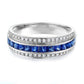 Dyanah En Bleu 1.32CTW Channel Set Princess and Pavé Band OB Simulated Diamond Ring for Women Bridal Engagement Wedding Anniversary Gift