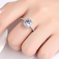 18K White Gold Bonne Vie Radiant Emerald Cut White Zirconia Halo Ring For Woman
