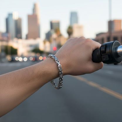 Stainless Steel Byzantine Box Link Men's Bracelet