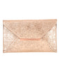 Faux wrinkled leather clutch bag