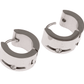 CZ in Stainless Steel Huggie Hoop Earrings - For Men or Women