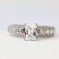 Camilla 1CT Emerald Cut Petite Pavé and Migraine OB Simulated Diamond Ring for Women Bridal Engagement Wedding Anniversary Gift