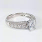 Camilla 1CT Emerald Cut Petite Pavé and Migraine OB Simulated Diamond Ring for Women Bridal Engagement Wedding Anniversary Gift