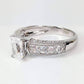 Camilla 1CT Emerald Cut Petite Pavé and Migraine OB Simulated Diamond Ring for Women Bridal Engagement Wedding Anniversary Gift
