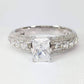 Camilla 1CT Emerald Cut Petite Pavé and Migraine OB Simulated Diamond Ring for Women Bridal Engagement Wedding Anniversary Gift