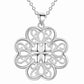 Celtic Hearts Silver Necklace and Earrings Set For Woman