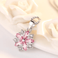 Cherry Blossoms Cubic Zirconia 14K White Gold Plated Necklace for Women