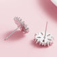 Cherry Blossoms Cubic Zirconia 14K White Gold Plated Earrings for Women