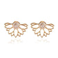Lotus Flower Crystal Stud Earrings & Jacket