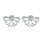 Lotus Flower Crystal Stud Earrings & Jacket