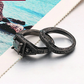 18K Black Gold Plated Dark Desire Princess Cut Black CZ Engagement Ring Set For Woman