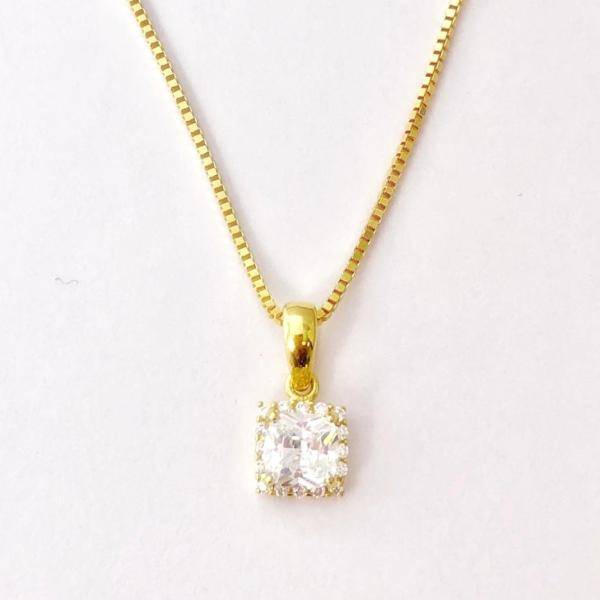 Delphine .5CT Princess Cut Halo OB Simulated Diamond Solitaire Pendant for Women Bridal Engagement Wedding Anniversary Gift
