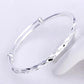 Diamond Cut Frosted Lines Adjustable Bangle Bracelet