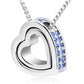 In Love Austrian Crystals Floating Heart Necklace