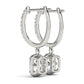 Dulcie .50CT Cushion Cut Halo OB Simulated Diamond Earrings for Women Bridal Engagement Wedding Anniversary Gift