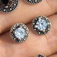 Elegant Black & White Halo Stud Earrings