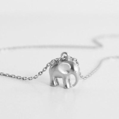 14K Gold Tiniest Cute Elephant Pendant Necklace for Woman
