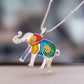 Eclectic Elephant Enamel Necklace For Woman