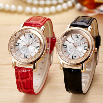 Free Falling Crystal Bezel Wrist Watch