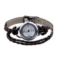 Floating Sparkles Leather Braided Wrap Watch For Woman