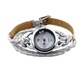 Floating Sparkles Leather Braided Wrap Watch For Woman
