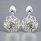 14K Gold Plated Floating Diamonds Roselet Earrings for Woman
