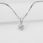 Flora .36CT Round Cut Halo OB Simulated Diamond Solitaire Sterling Silver Pendant for Women Bridal Engagement Wedding Anniversary Gift