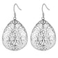 Floral Puff Silver Drops Silver Earrings for Woman