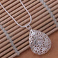 Floral Puff Silver Drop Silver Necklace for Woman