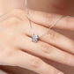 Radiant 14K White Gold Plated Floating Swiss CZ Solitaire Necklace Plus Pair of "Naked IOBI Crystals Drill" Earrings - Perfect for Women