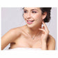 Radiant 14K White Gold Plated Floating Swiss CZ Solitaire Necklace Plus Pair of "Naked IOBI Crystals Drill" Earrings - Perfect for Women