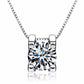 Radiant 14K White Gold Plated Floating Swiss CZ Solitaire Necklace Plus Pair of "Naked IOBI Crystals Drill" Earrings - Perfect for Women