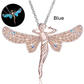 Glow In The Dark Dragonfly Fairy Pendant Necklace