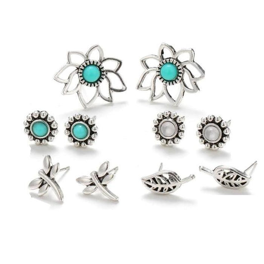 Mix & Match Garden Five Piece Earring Ensemble For Woman