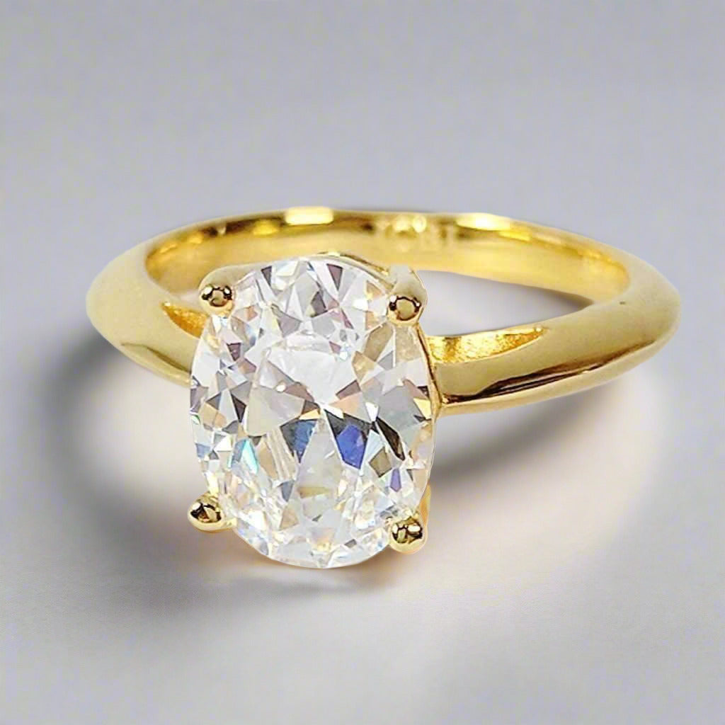 Nia D’Oro 2CT Oval Solitaire OB Simulated Diamond Ring for Women