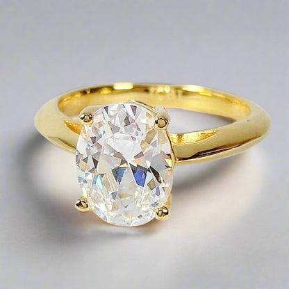 Nia D’Oro 2CT Oval Solitaire OB Simulated Diamond Ring for Women