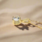 Giselle 1CT Tension Set OB Simulated Diamond Solitaire 18K Gold Plated Over Sterling Silver Pendant  Necklace for Women
